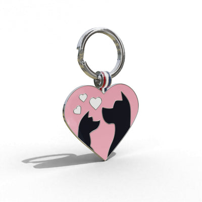 Light Pink Friends Heart Shaped Pet Engravable Tag