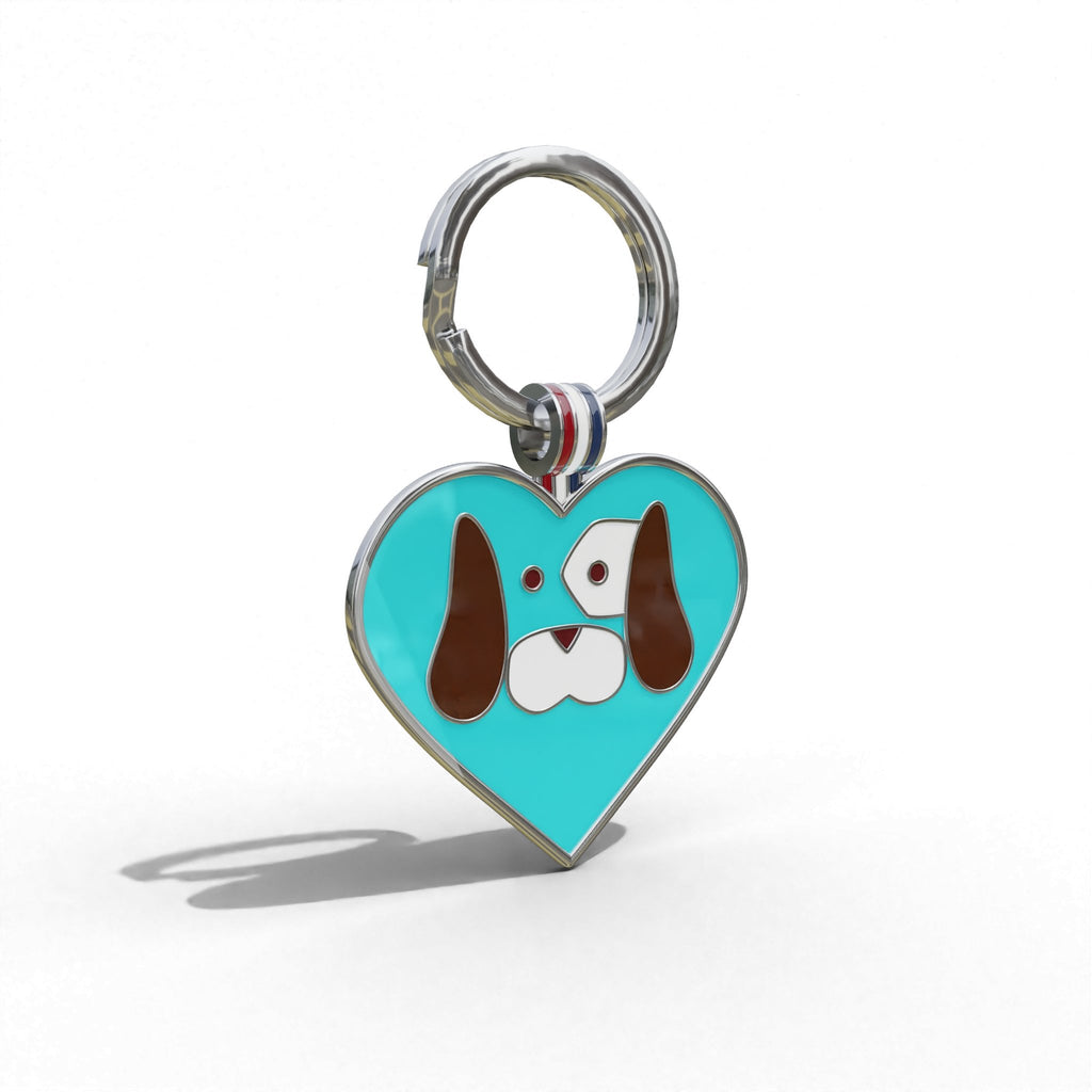 Aqua Heart Shaped Engravable Tag