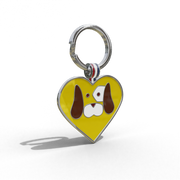 Yellow Heart Shaped Engravable Tag