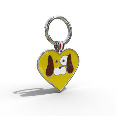 Yellow Heart Shaped Engravable Tag