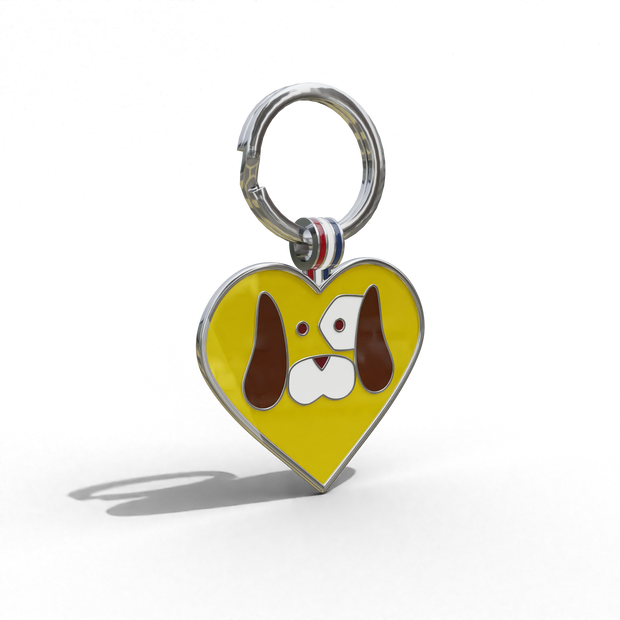 Yellow Heart Shaped Engravable Tag