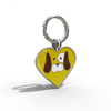 Yellow Heart Shaped Engravable Tag