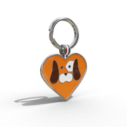 Orange Heart Shaped Engravable Tag