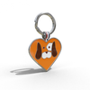 Orange Heart Shaped Engravable Tag