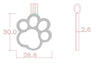 Light Pink Paw Shaped Engravable Tag