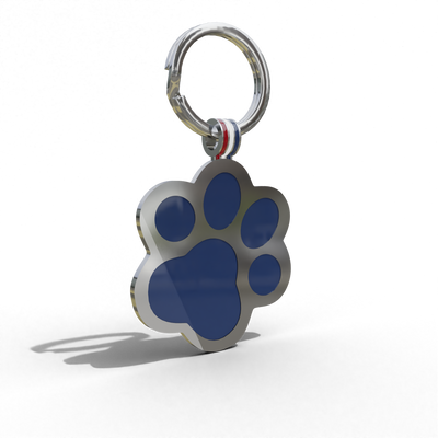 Navy Paw Shaped Engravable Tag