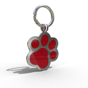 Red Paw Shaped Engravable Tag