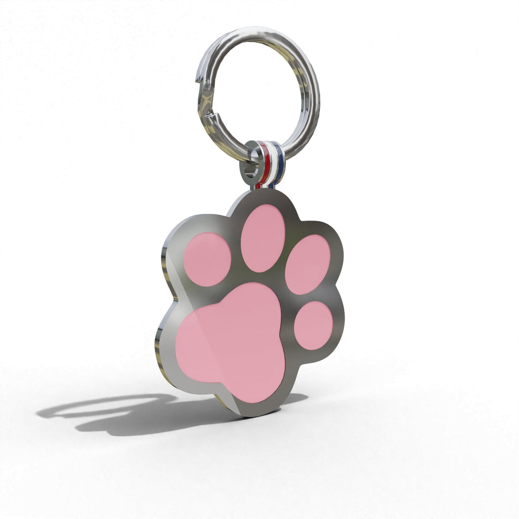 Light Pink Paw Shaped Engravable Tag