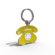 Yellow 'Call My Peoples" Telephone shaped Engravable Tag