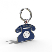 Navy 'Call My Peoples' Telephone Shaped Engravable Tag