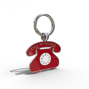 Red 'Call My Peoples' Telephone Shaped Engravable Tag