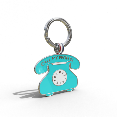 Aqua “Call My Peoples” Telephone shaped Engravable Tag